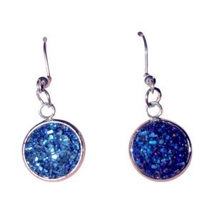 🌷Small Blue Dangling Round Earrings